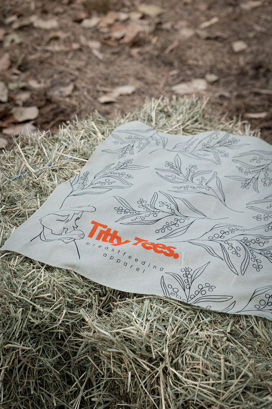100% Cotton Bandana | Whispering Wattle TittyTees Breastfeeding Apparel