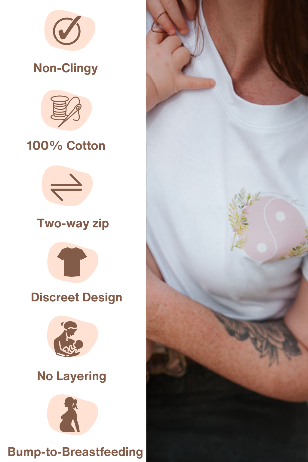 Classic Breastfeeding Tee | Yin & Yang | Original Stock