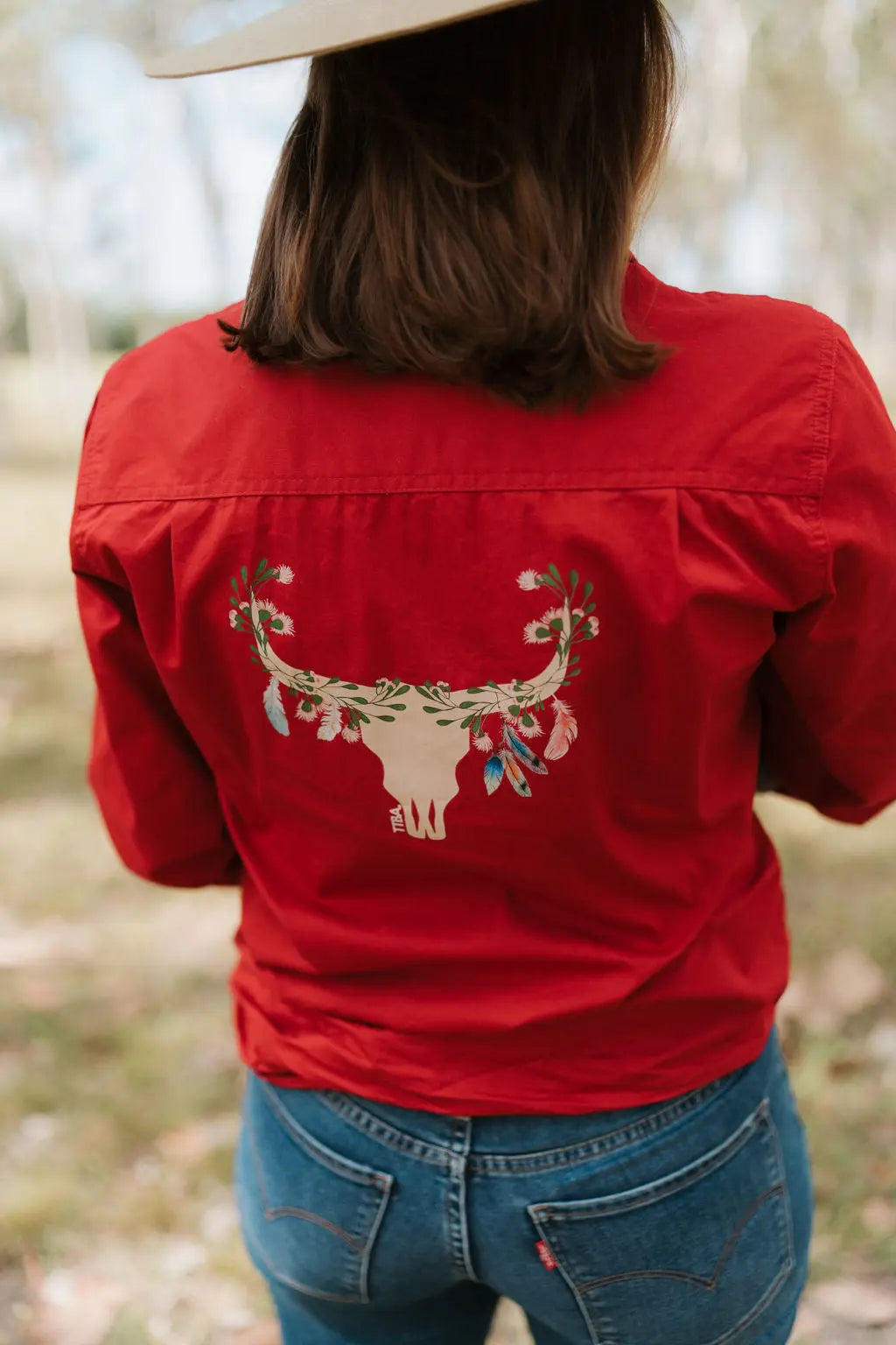 Showing design on the back of breastfeeding shirt