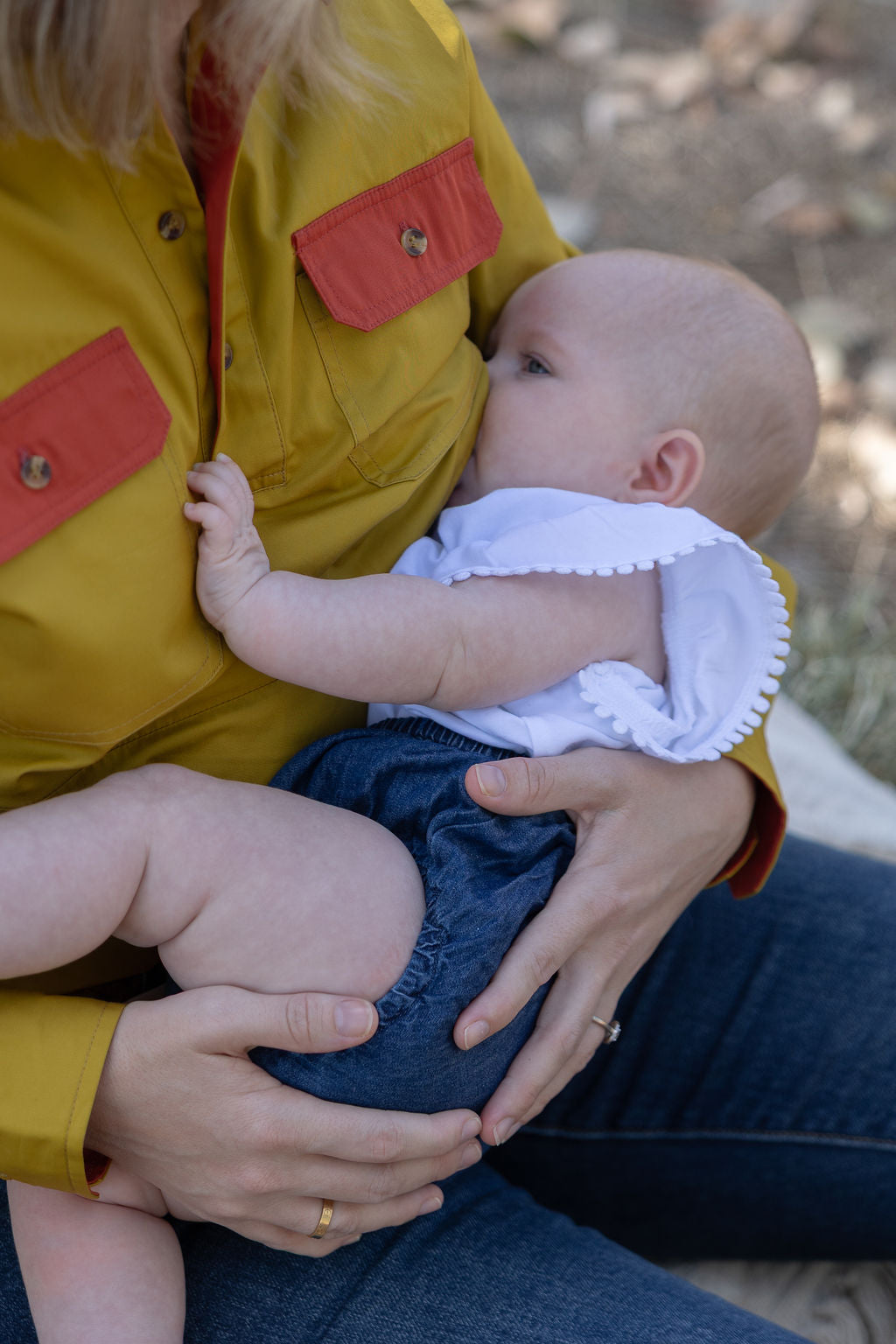 PRE-ORDER | Half Button Long Sleeve Breastfeeding Shirt | The Sundown TittyTees Breastfeeding Apparel