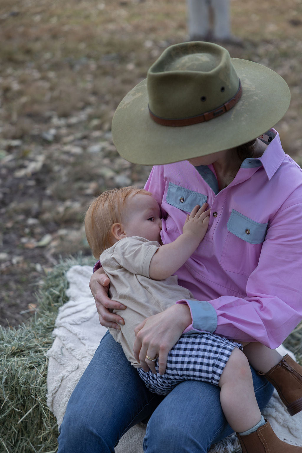 PRE-ORDER | Half Button Long Sleeve Breastfeeding Shirt | Darlin' TittyTees Breastfeeding Apparel