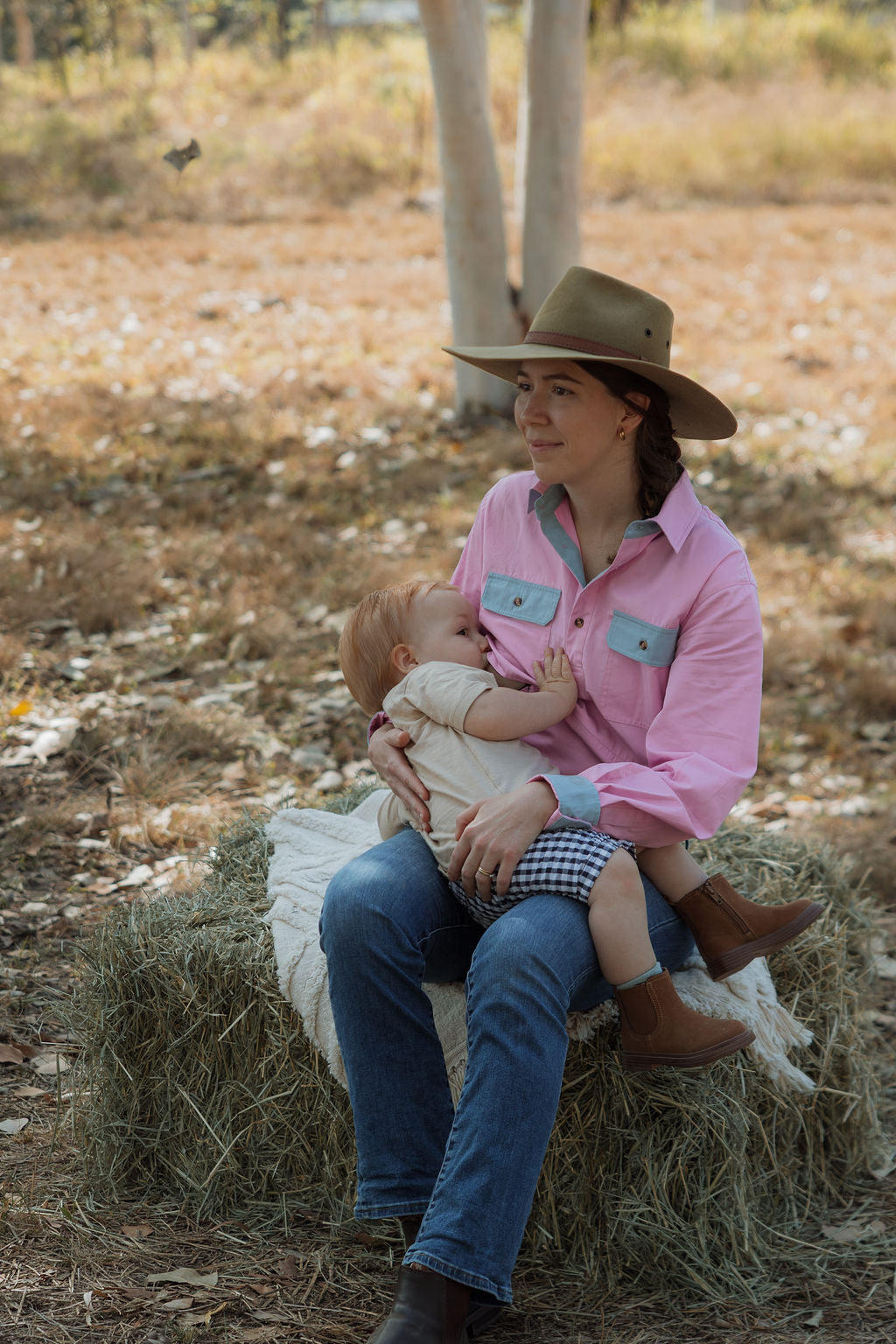 PRE-ORDER | Half Button Long Sleeve Breastfeeding Shirt | Darlin' TittyTees Breastfeeding Apparel