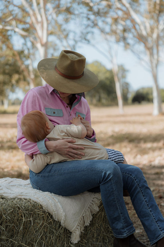 Half Button Long Sleeve Breastfeeding Shirt | Darlin'.