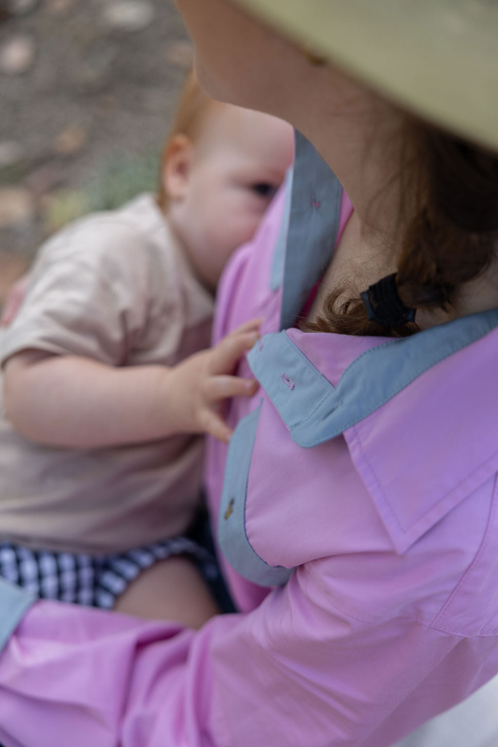 PRE-ORDER | Half Button Long Sleeve Breastfeeding Shirt | Darlin' TittyTees Breastfeeding Apparel