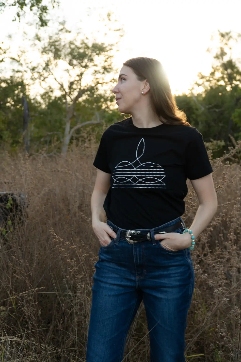 Classic Breastfeeding Tee | Western Boot Stitch TittyTees Breastfeeding Apparel