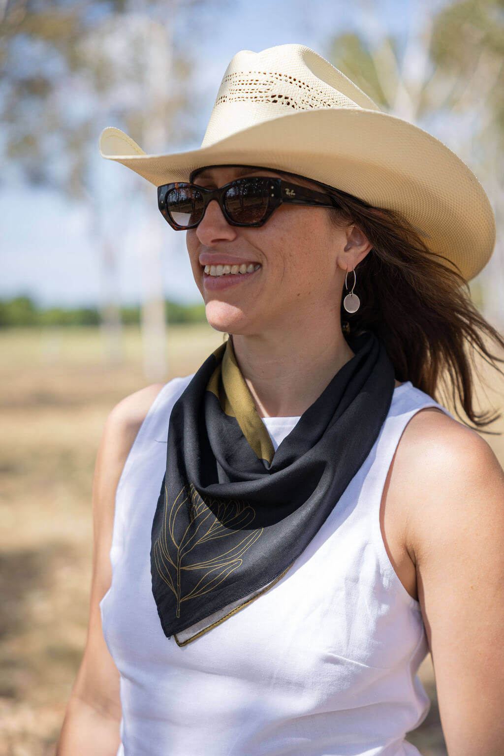100% Cotton Bandana | Protea Noir