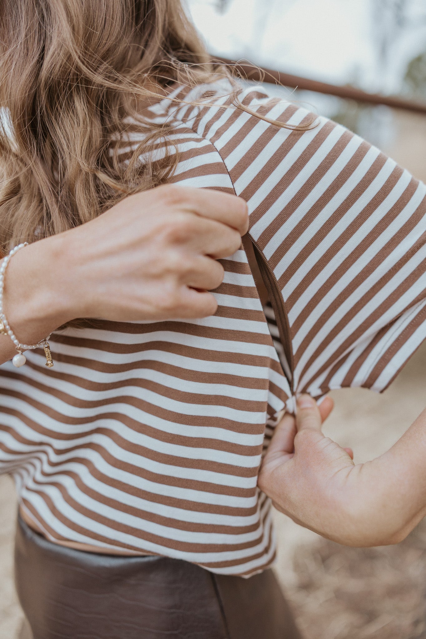 PRE-ORDER | The Heritage Breton Embroidered Breastfeeding Tee