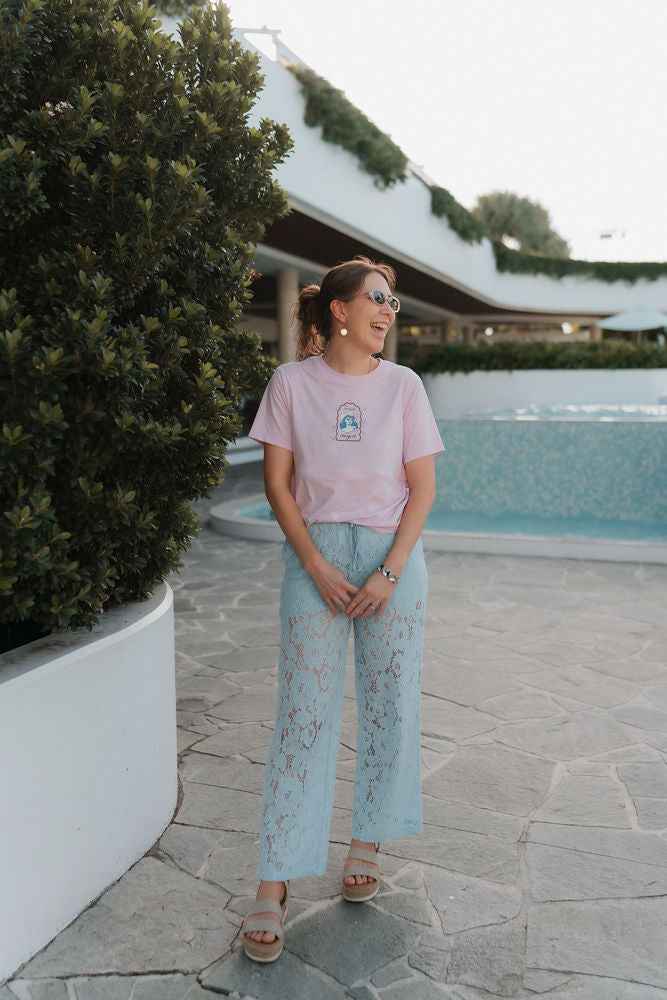 Cotton Sky Lace Pant | Blue