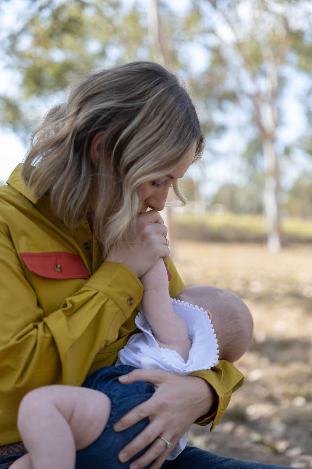 Half Button Long Sleeve Breastfeeding Shirt | The Sundown