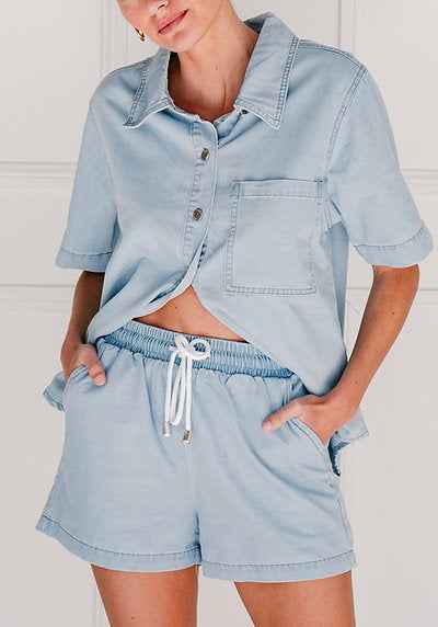 Country Denim Shorts | Light Blue