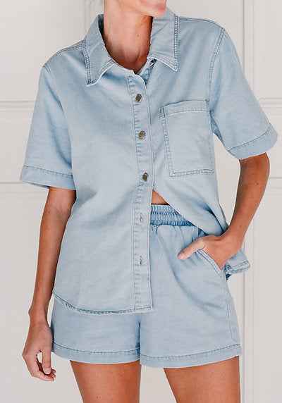 Country Denim Shorts | Light Blue